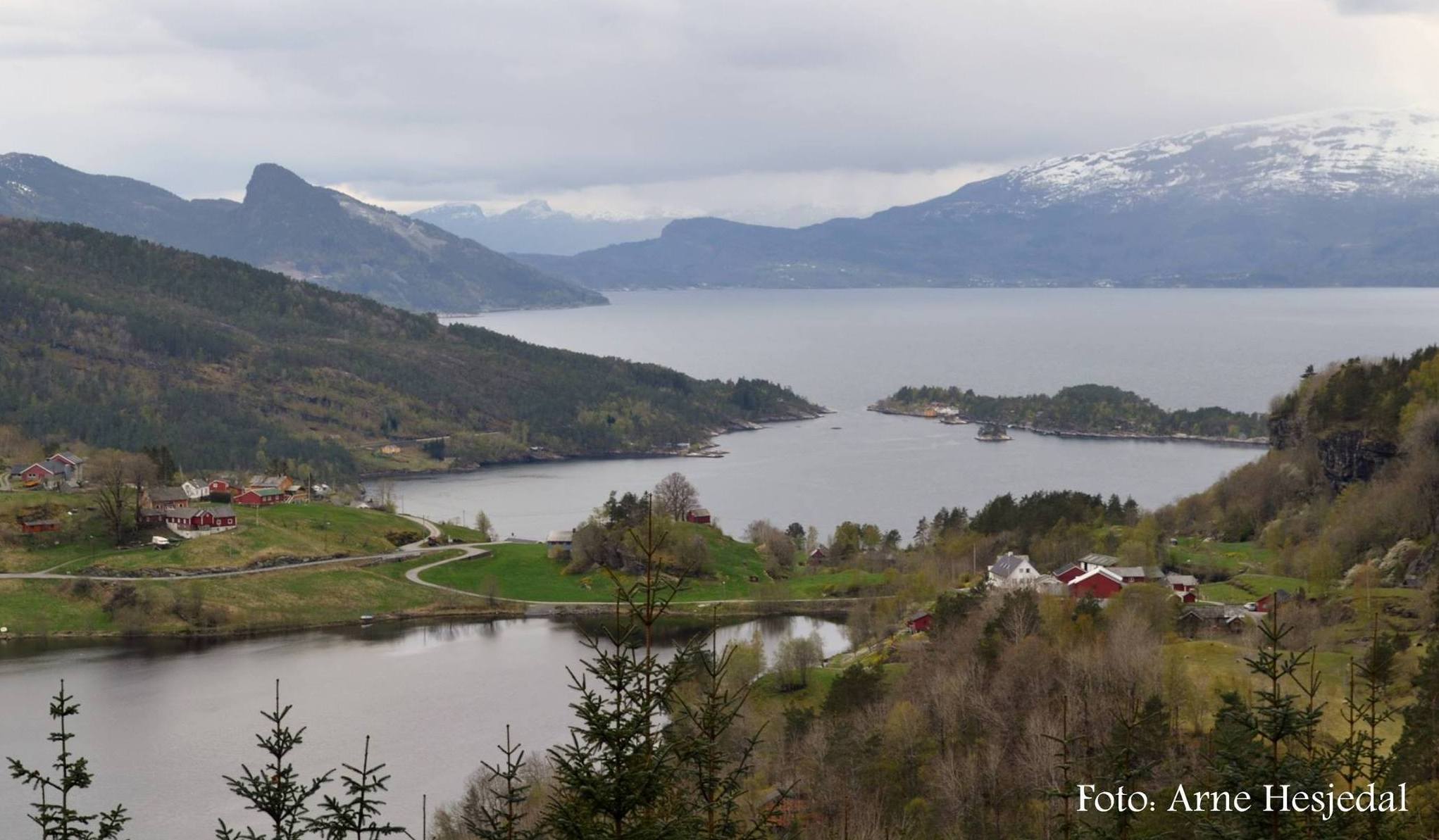 Herand. Utsyn mot Herandsholmen. © Arne Hesjedal